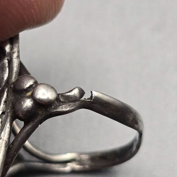VTG Sterling Silver Leaf & Swirl Ring Size 5 Native American Style Acid Tested - Picture 5 of 9